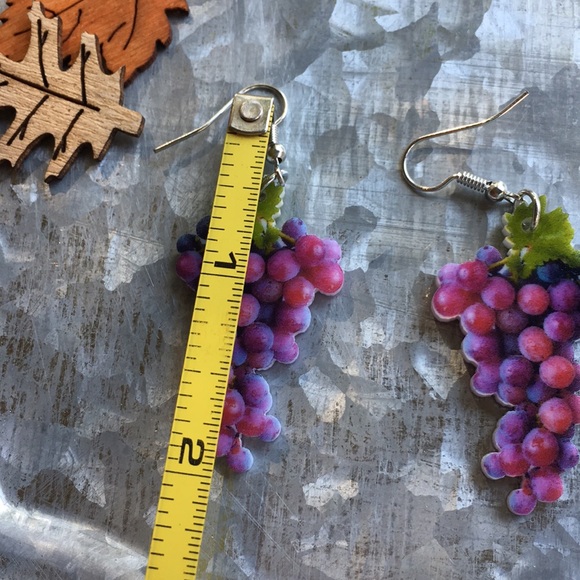 Grape Acrylic Earrings - Picture 8 of 8